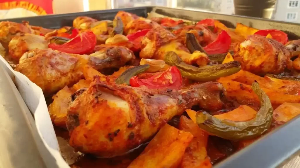 Almanca Kisa Yemek Tarifi Firinda Tavuk ve Sebzeler