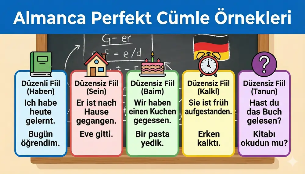 Almanca Perfekt Cümle Örnekleri 2 Almanca Perfekt Cumle Ornekleri