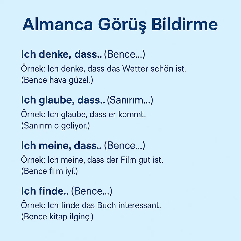Almanca Görüş Bildirme